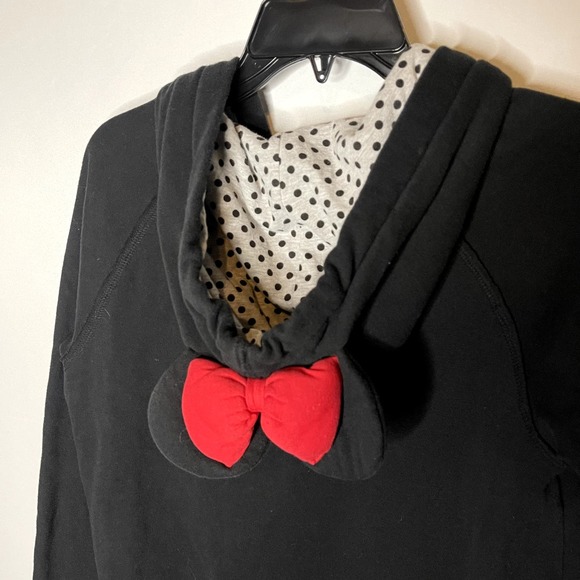 Disney Store Minnie Mouse Bow Hoodie Full Zip Sweatshirt Mouse Ears Size Small - Picture 4 of 6